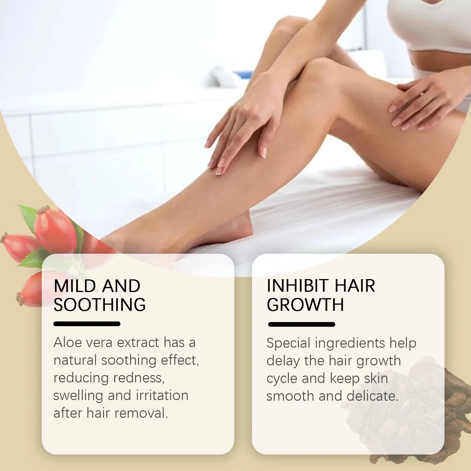 OUHOE Perfumed Hair Removal Treatment Oil Plant Essential Oil Gentle and Smooth body skin Hair removal treatment oil