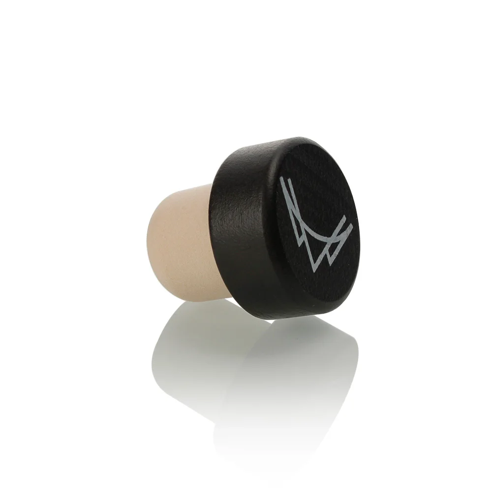 LIQUORPAC 19.5mm 21.5mm Zamak Metal Wooden Luxury Synthetic Cork Stopper Top T-Shape Portable Disposable Vodka Liquor Bottle