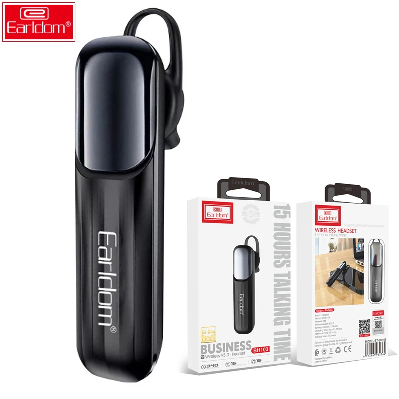 Earldom Wireless BT5.0 Business Wireless Headset earphone Noise Cancelling Hands Earpiece with Microphone