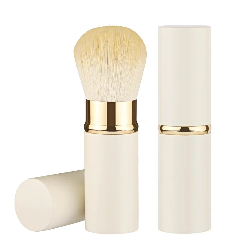 Retractable black rose gold Kabuki Makeup Brushes Travel Face Blush Brush  Portable Powder Brush with Cover