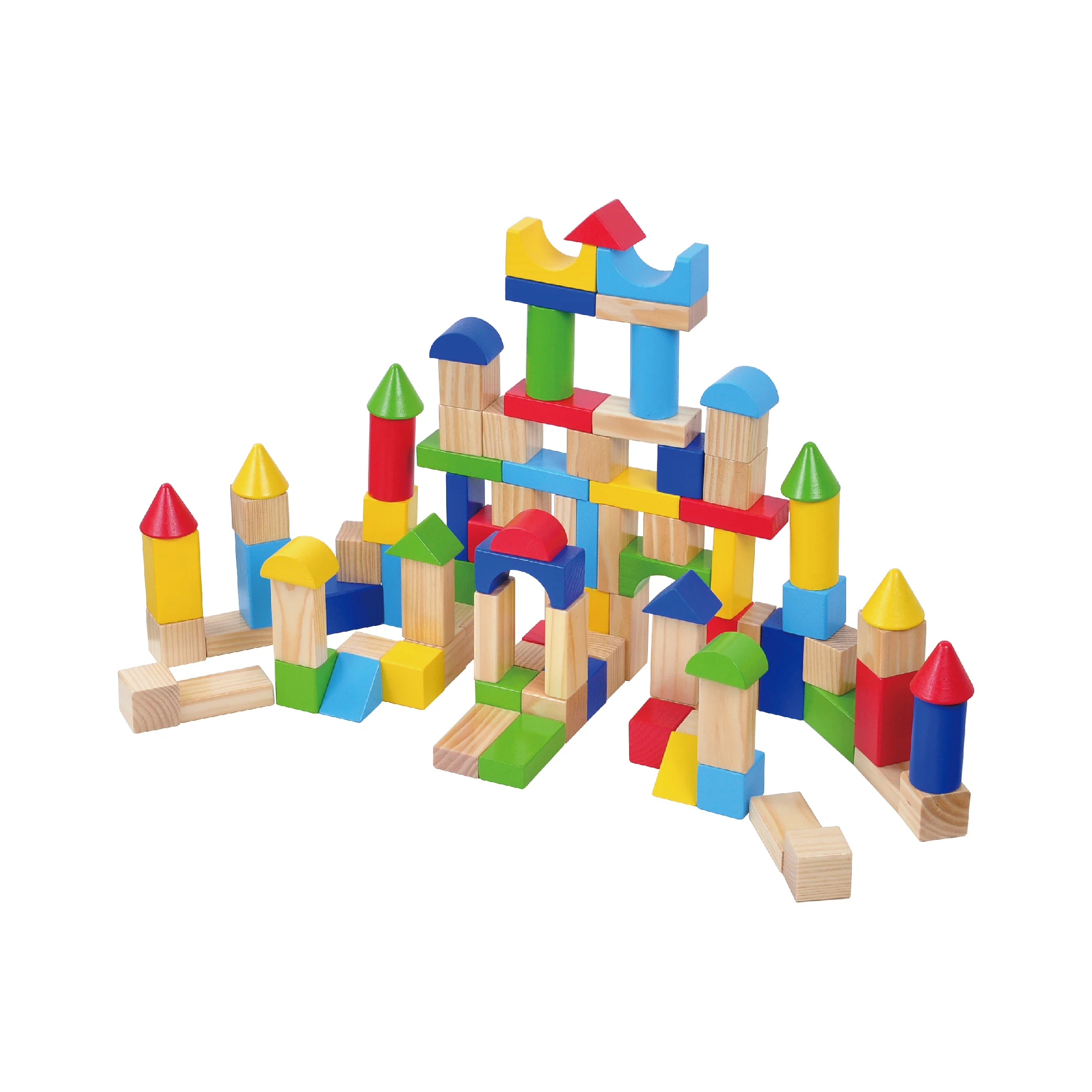 Custom natural organic pastel educational kids baby toys set wooden building blocks for children