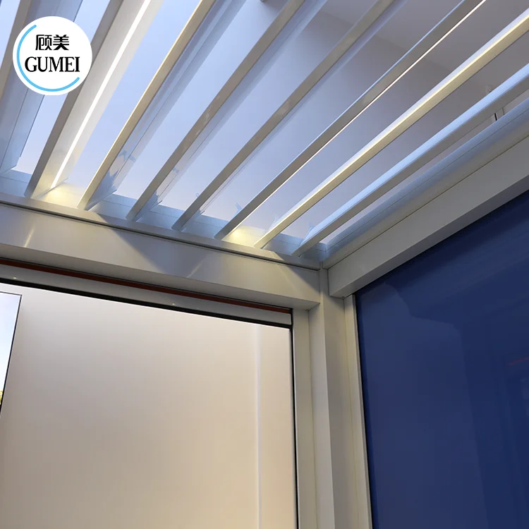 Gumei Motorized Louver Outdoor Garden Pergola Patio Cover Roof Aluminum 3x3 4x4 Bioclimatic Waterproof Aluminium Pergola Outdoor