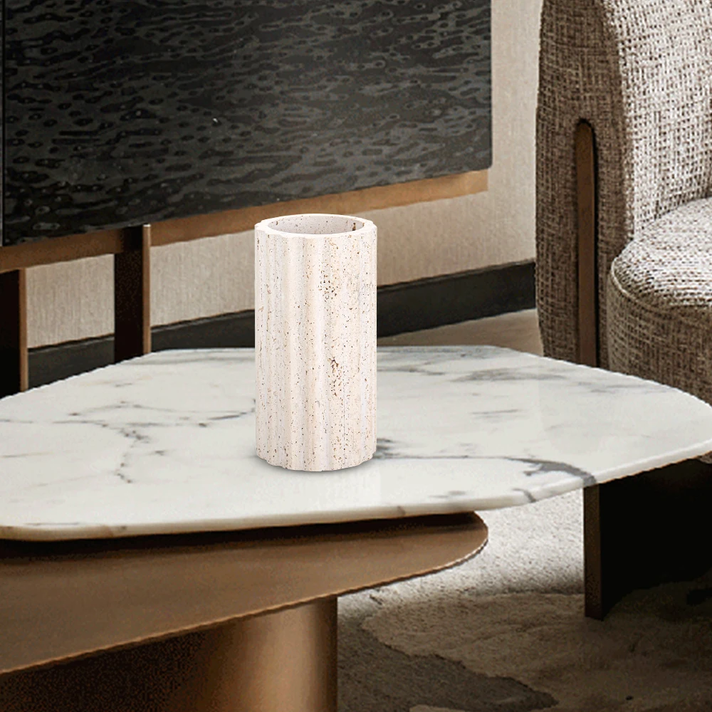 China Factory Direct Sale Table Vase Fashion Accessories Home Abstraction Natural Marble Flower Vase Decor Home Decor Interior