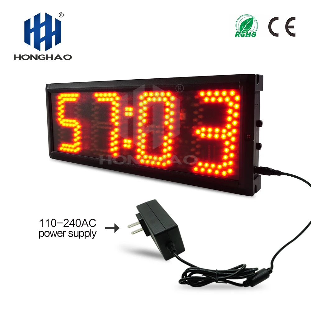 Hong hao popular 7-section high-quality stadium 5-inch 4-digit digital red indoor LED countdown timer
