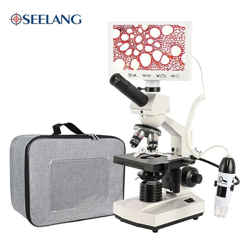 7inch LCD Digital video Microscope Monocular Biological Lab +1-200X Handheld electronic Endoscope camera USB OSL-028