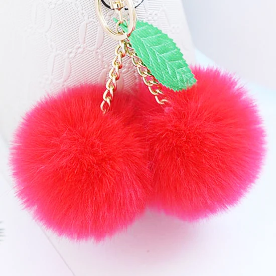 Красочный изумительный брелок с помпоном из натурального кроличьего меха для женщин, украшенный сумкой, брелок с помпоном для девочек, розовый меховой шарик, брелки с буфами