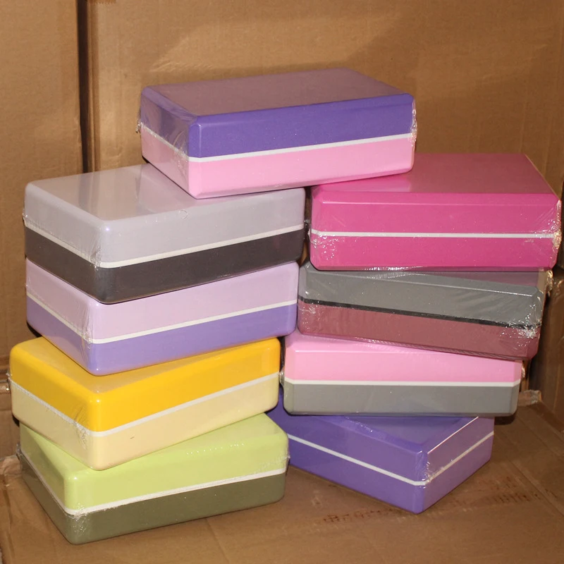 Yoga Blocks Pilates Bricks High Density EVA Foam Exercise Fitness Quality Customized Logo Packing Pcs