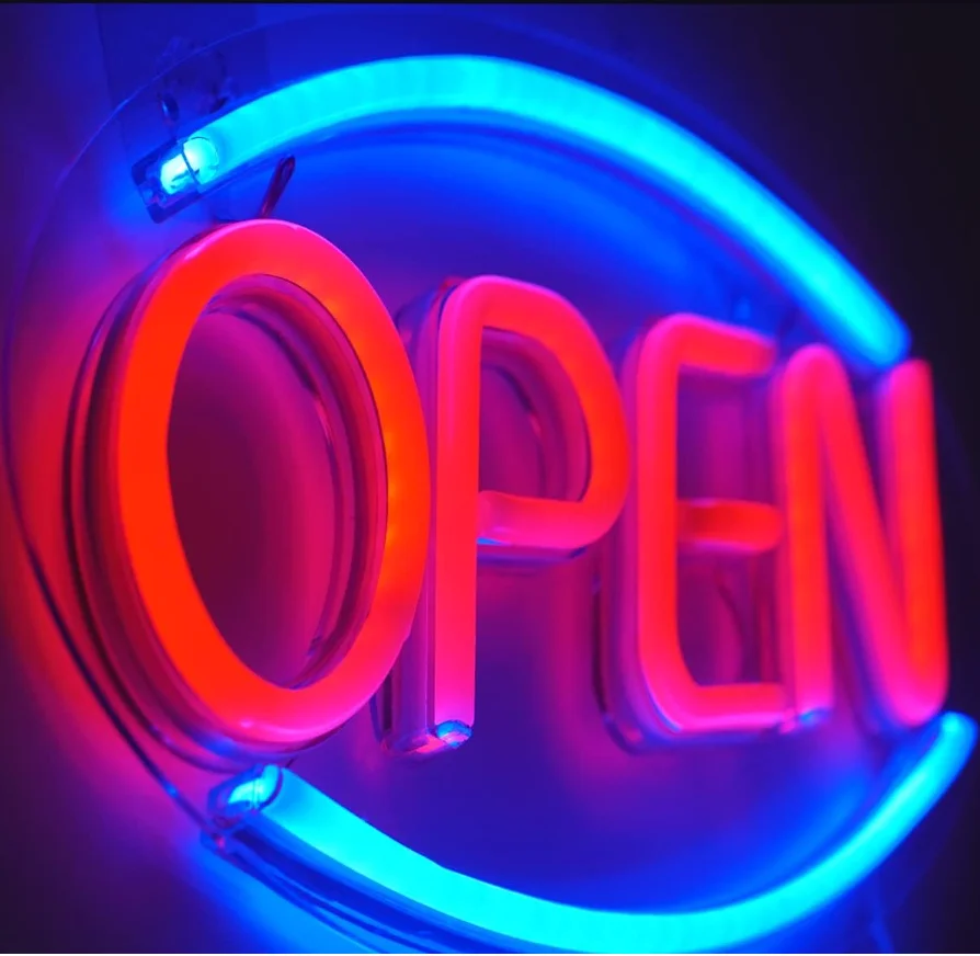 Novel Advertising Signboard Acrylic Neon Light Usb Powered Custom Led Open Neon Sign For Wall Store Business Bar Cafe Shop Decor