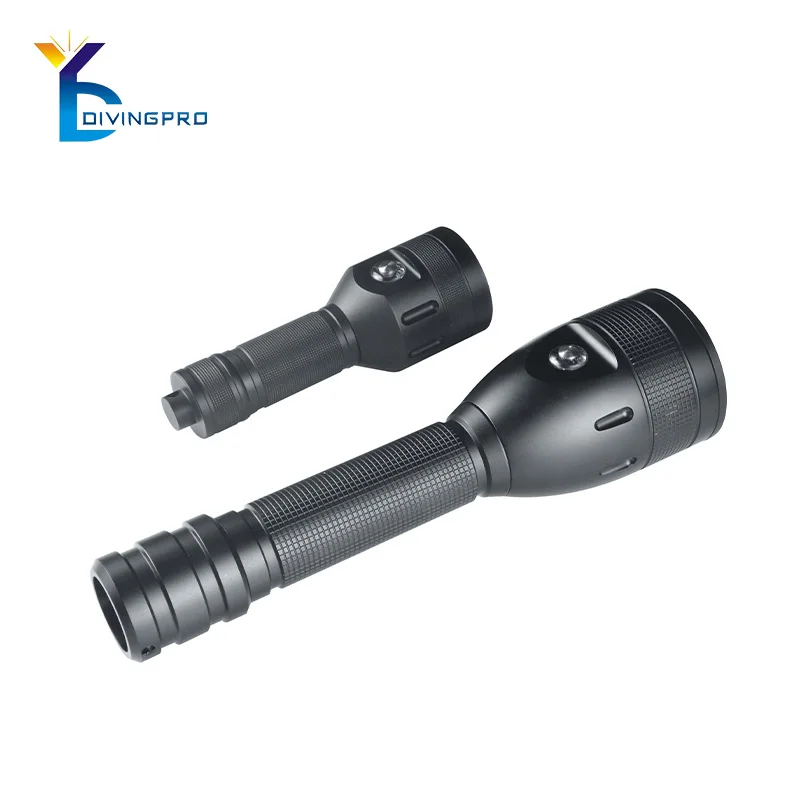4500 Lumen LED diving powerful flashlight 26650 rechargeable diving light led button switch