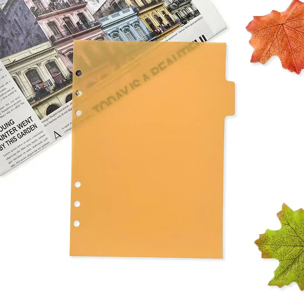 High-quality wholesale custom logo loose-leaf 6-ring binder separator with 6 labels plastic index label separator file.