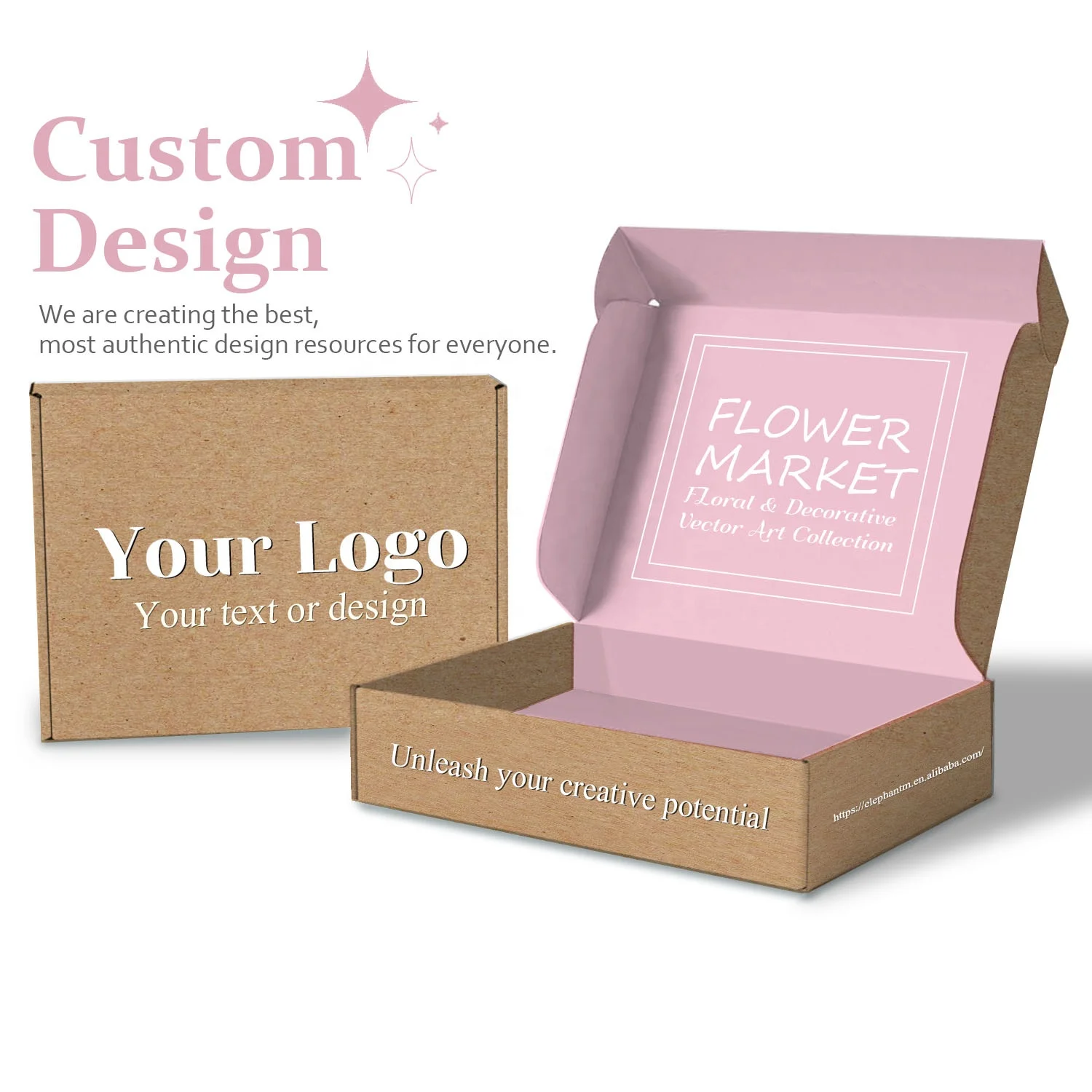 Eco Friendly Luxury Custom Design Logo Good Price High Quality Kraft Paper Printed Foldable Corrugated Box Mailers