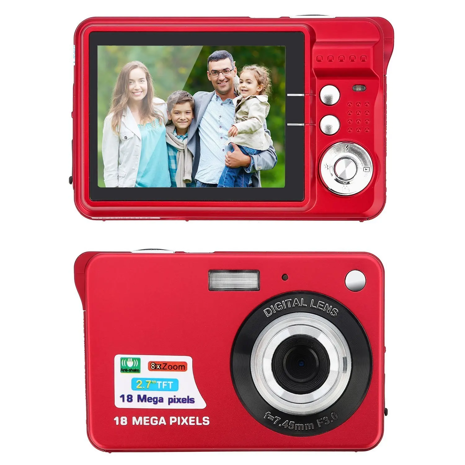 1080P Digital Camera 21MP Compact Camera 2.7 Inch 8X Digital Zoom Pocket Camera
