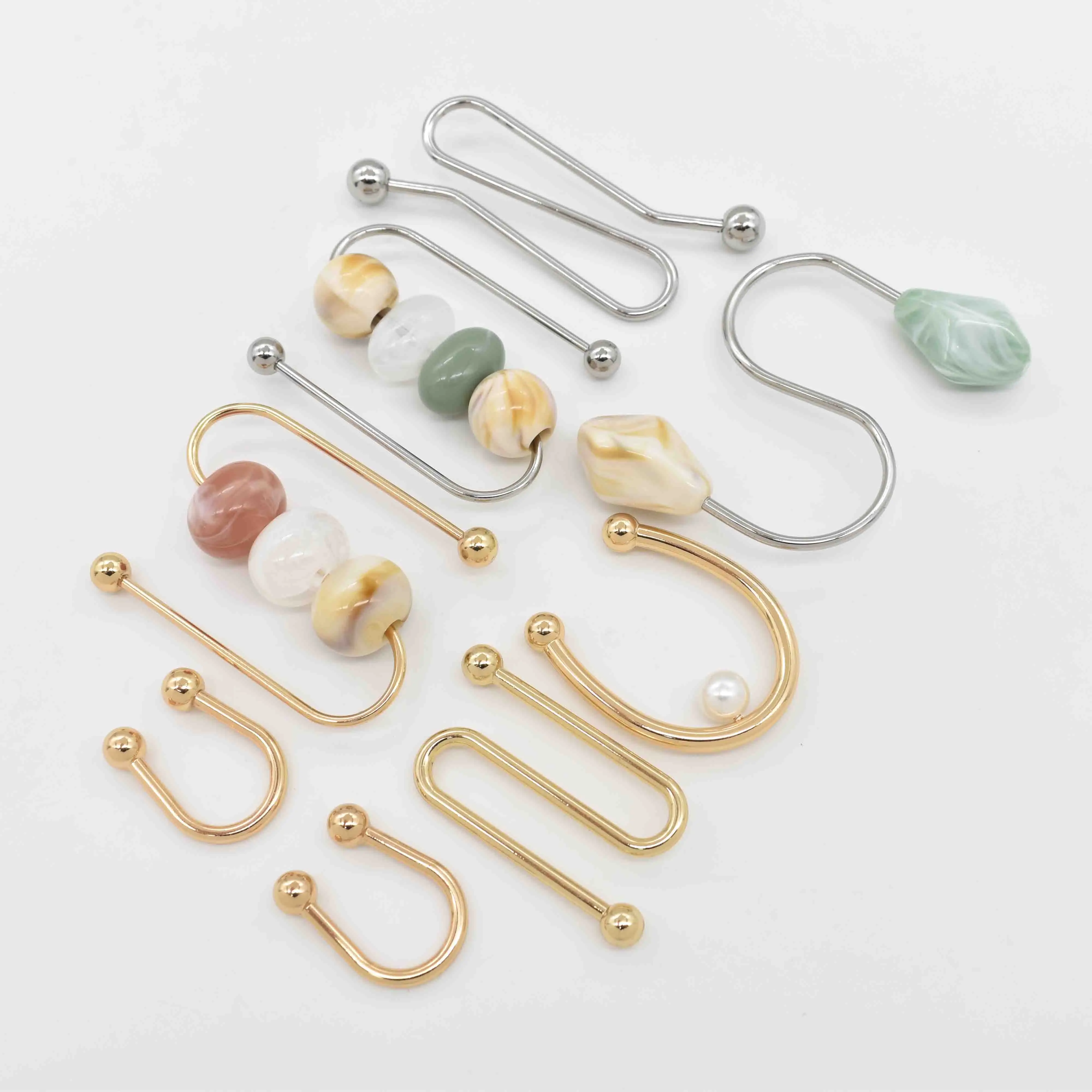 Luxury Gold Metal Bikini Beachwear Colorful Stones Strap Custom Connector Buckle Accessories For Swimwear