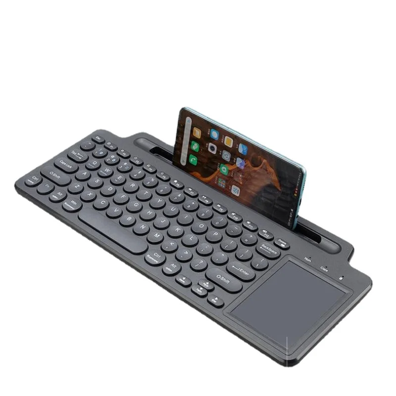 Magnetic Wireless Touchpad Bluetooths Keyboard Built-In Holder Easy Media Control For Office Tablet / Phone / Computer / Laptop