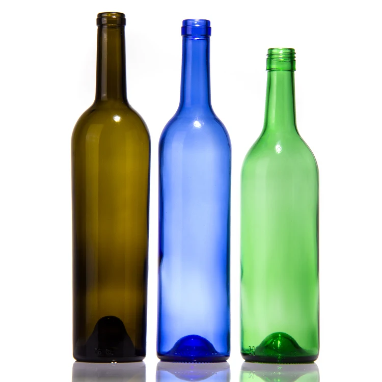 HIgh Quality 750ml 1500ml Dark Green Bordeaux Burgundy Champagne Red Wine Glass Bottle