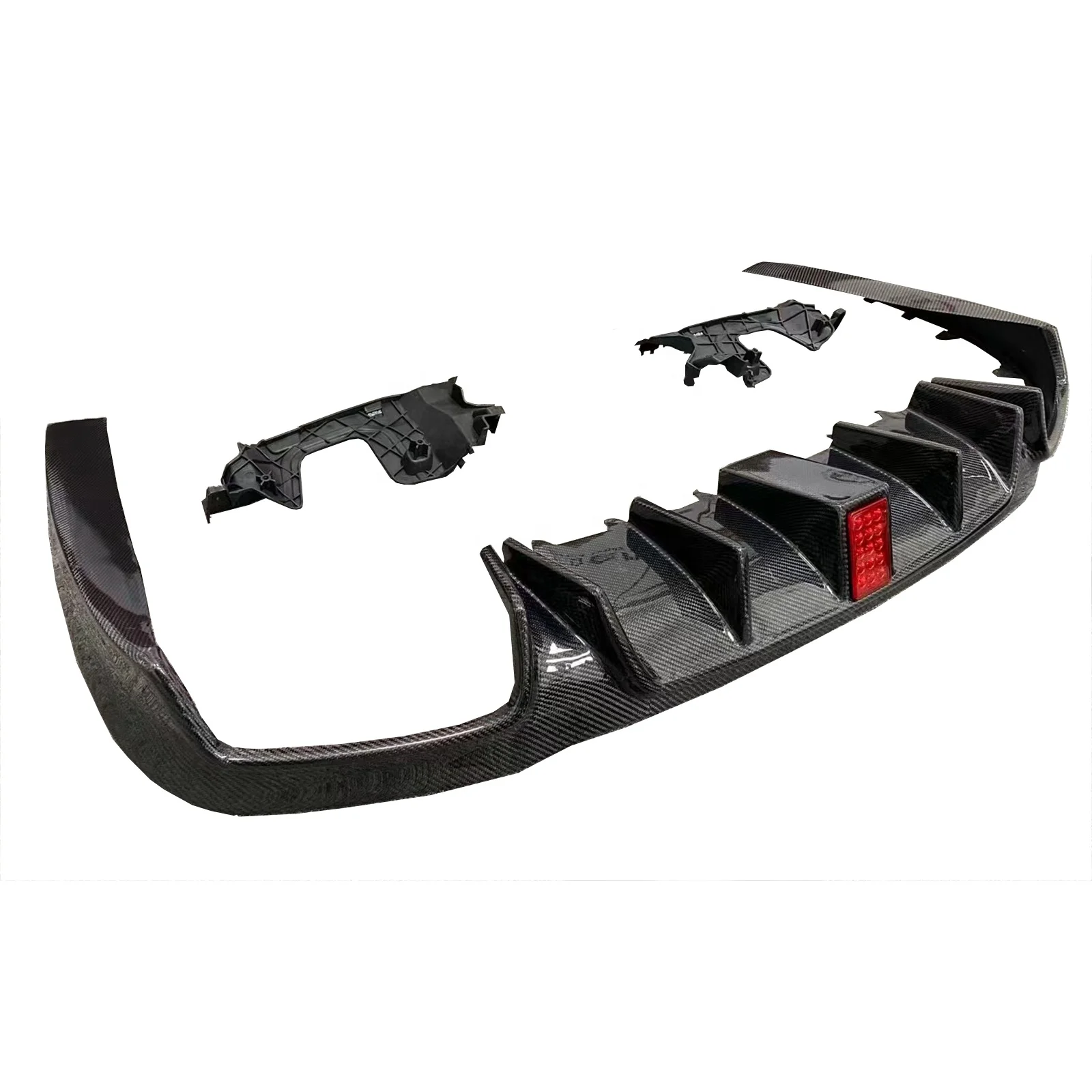 High Quality Bra bus-Style Carbon Fiber Rear Diffuser Exhaust Tips Front Lip Vent Spoiler For E-Class W213 E63