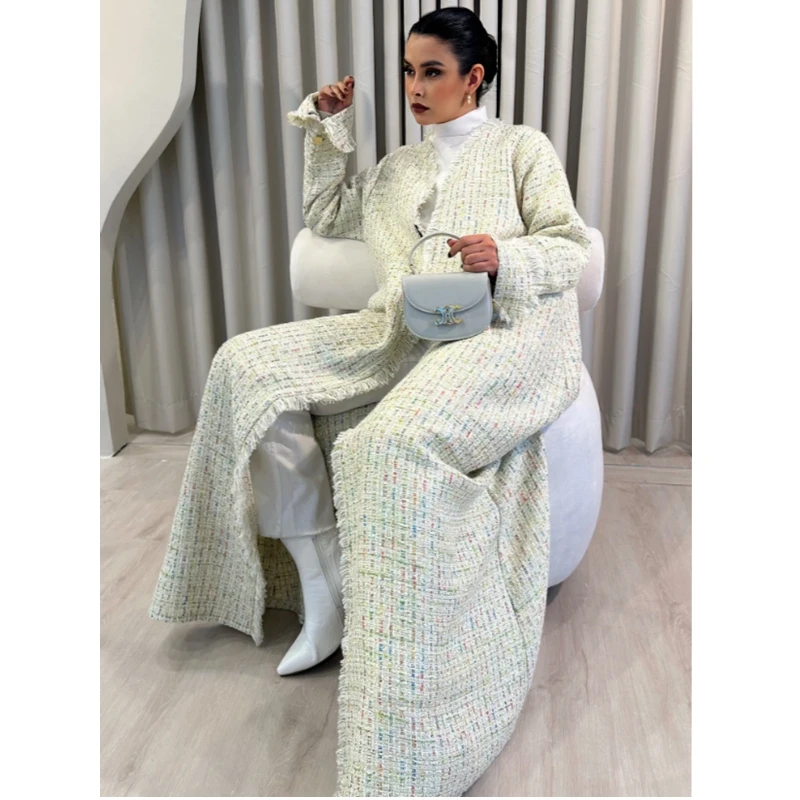 Luxury Abaya Dubai Jilbab Abaya Muslim Dress Winter Channel Jacket Abaya