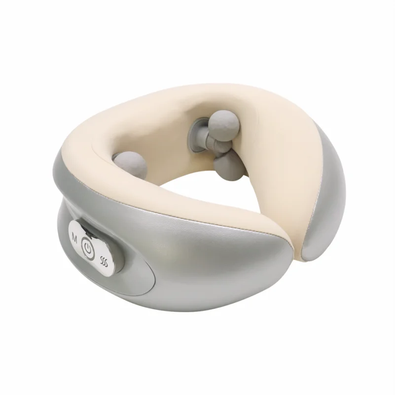 with voice Commands 4 soft silicone massage heads hot compress Silent deep grasping and kneading  neck massage pillow