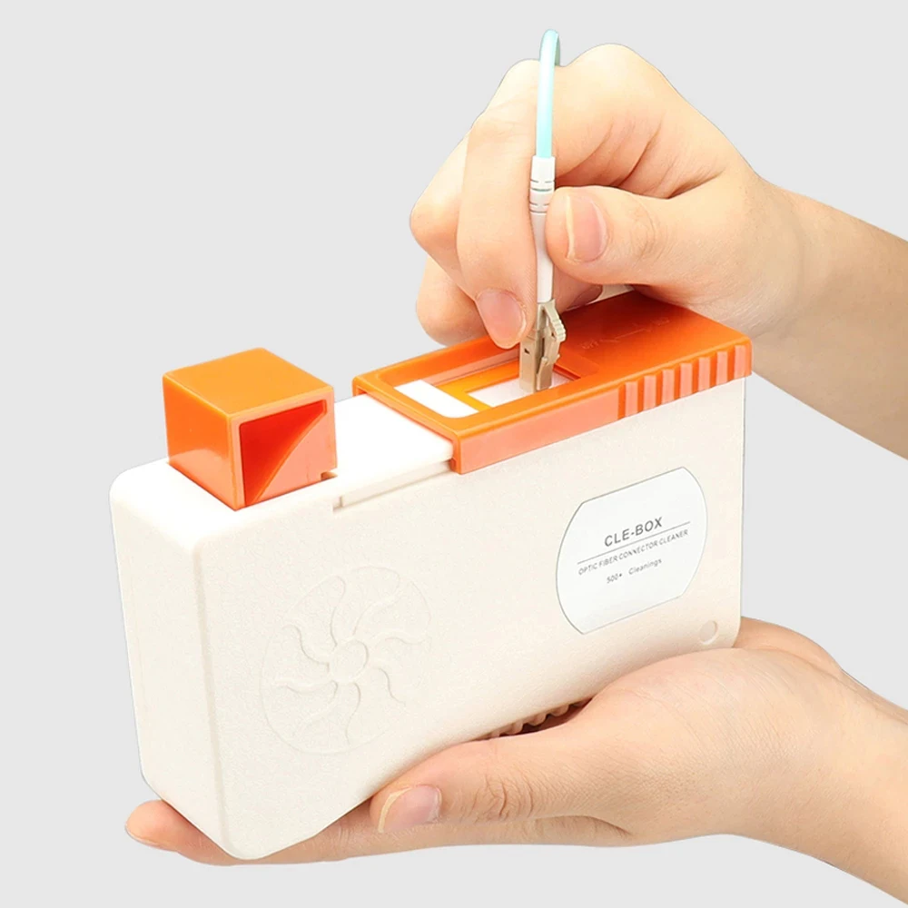 Cassette type optical fiber cleaner CLE-BOX for SC FC MU LC ST D4 DIN E200 Connector with Cleaning Time 500+