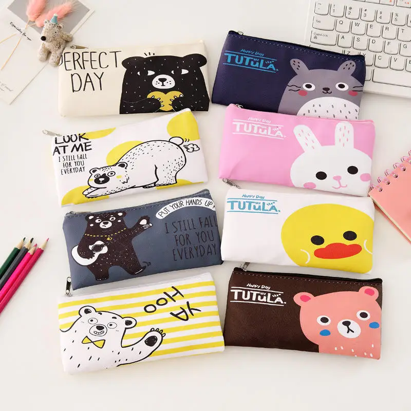 Pu Kawaii Multifunctional Carton Sublimation Pouch Pencil Cases For Kids Girls School