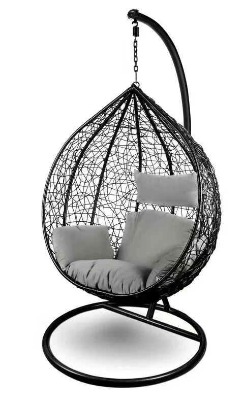 Outdoor Rattan Wicker Furniture Patio Egg Chair With Steel Stand Egg Chair
