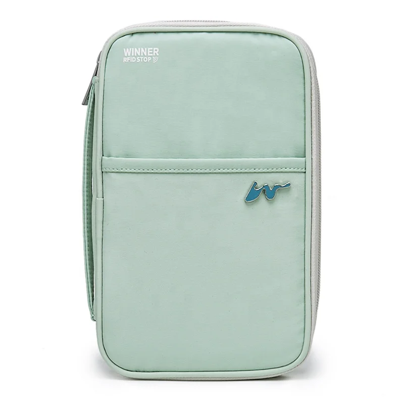 High Quality Fashionable Family Men Ladies Black Nylon Rfid Passport Holder Travel Wallets