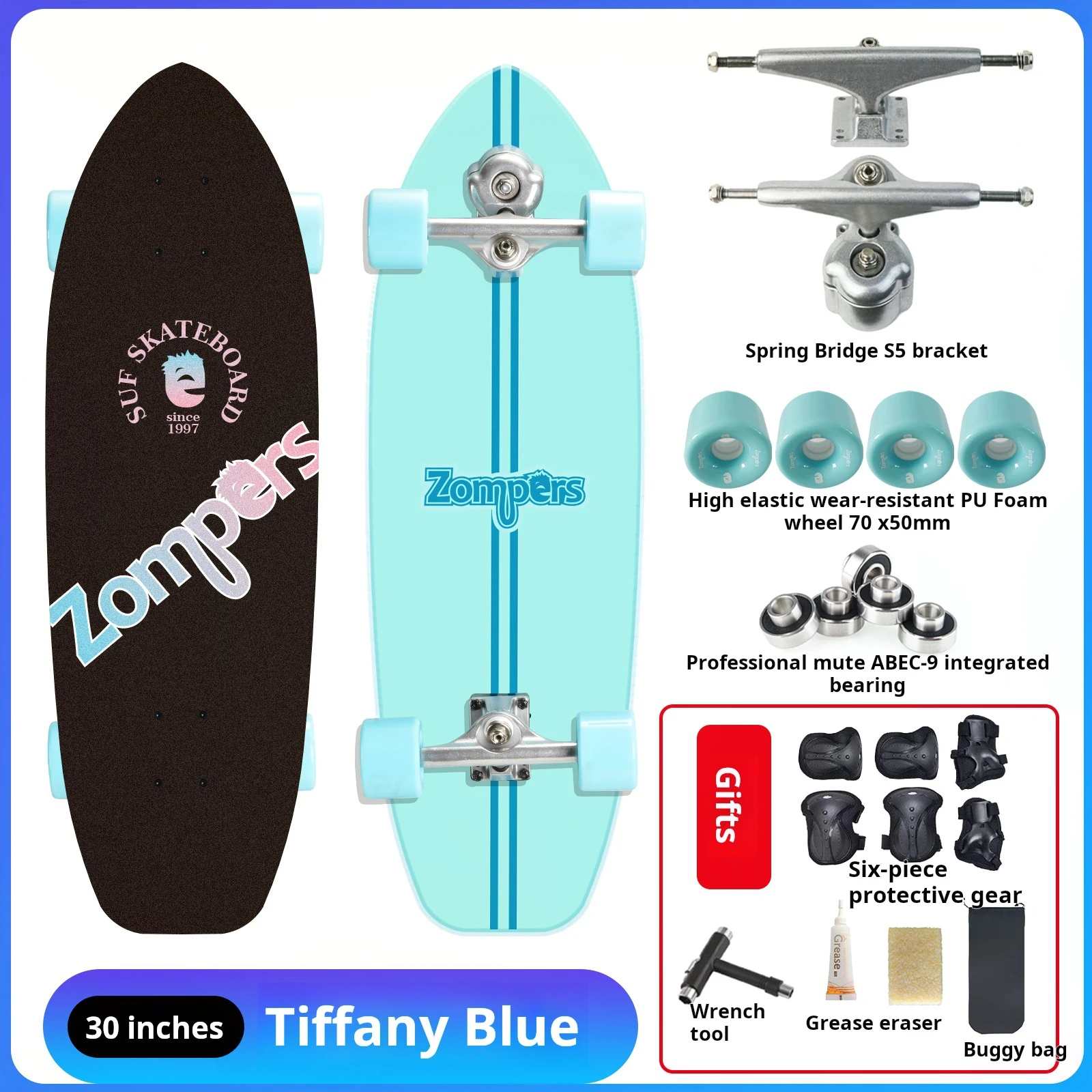 skateboard Cruiser Professional Russia Maple 30 inch High-end Surf Skateboard Adult Skateboard with Protector