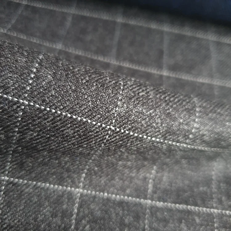 plaids stretch checked suit fabric poly viscose trousers jacket