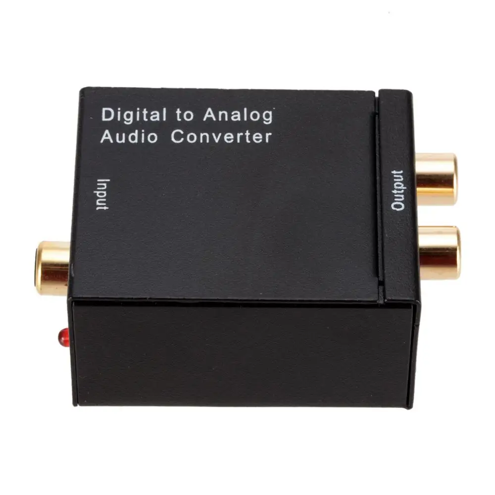 Digital Optical Coax Coaxial Toslink to Analog RCA L/R Audio Converter