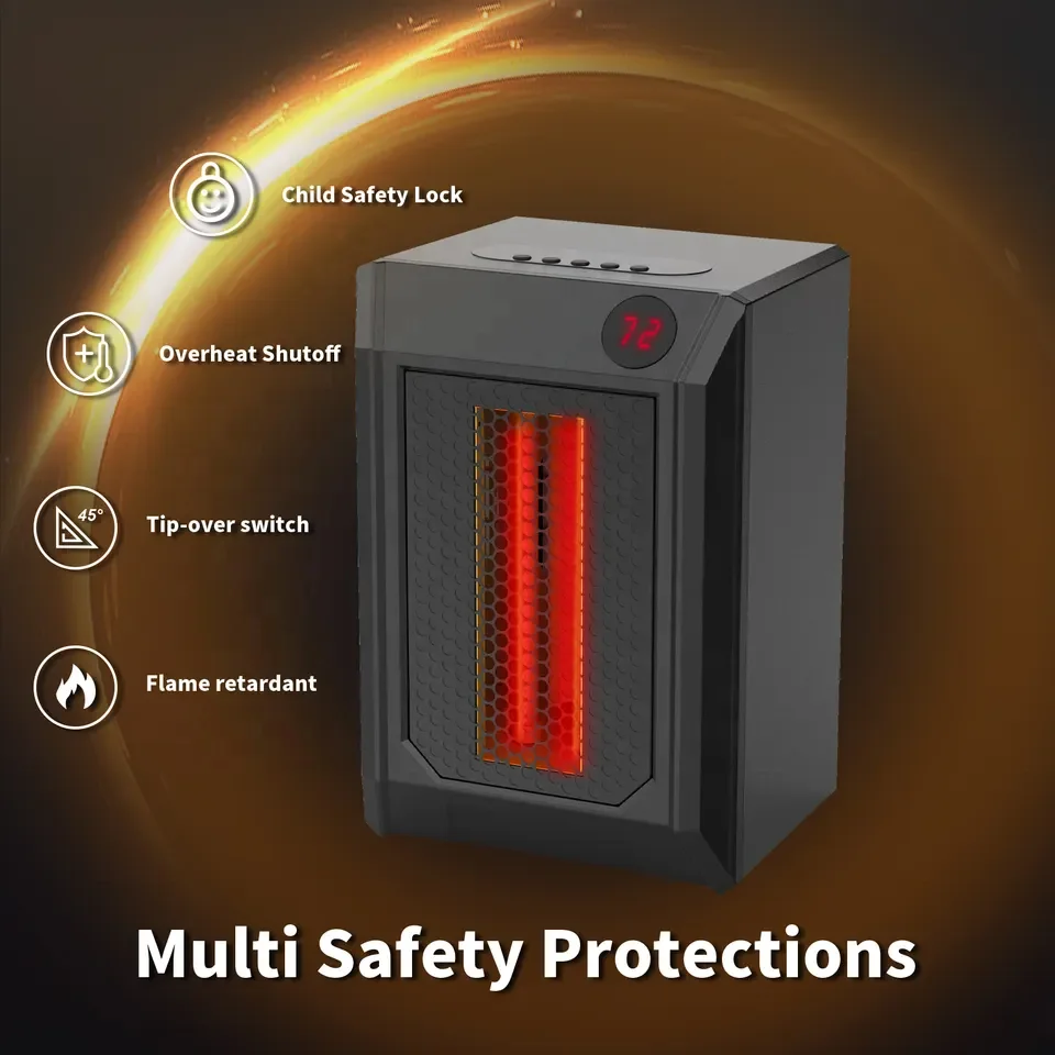 Hot Selling Infrared Quartz Heat Element Portable Overheat And Tip Over Safety Room Mini Electric Heater