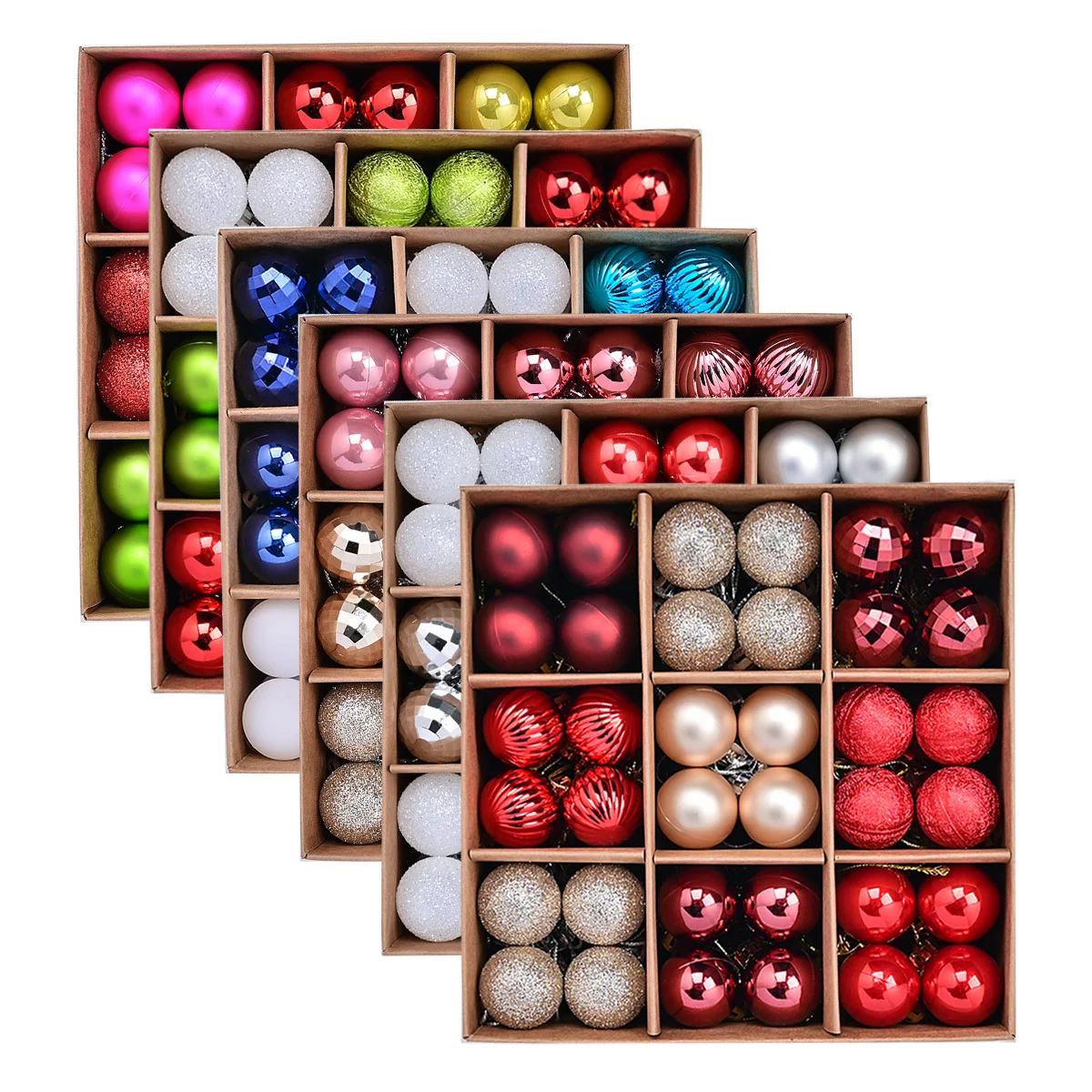 Yiwu Factory Directly Hot Sale 6cm Round Shape Red Color Plastic Ball Christmas Tree Decorations