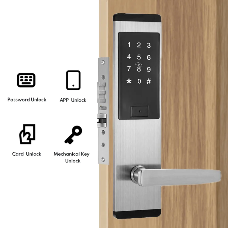 Lowest Price Remote Control Keyless Entry TTlock Smart Door Lock with Mechanical Code
