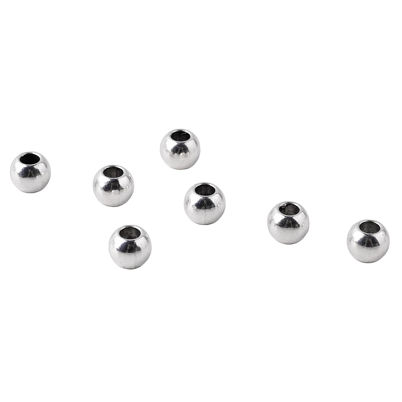 8*10mm Metal Beads in Silver Plated Color 4.5mm Inner Diameter Round Zinc Alloy Bead for Rosary Making