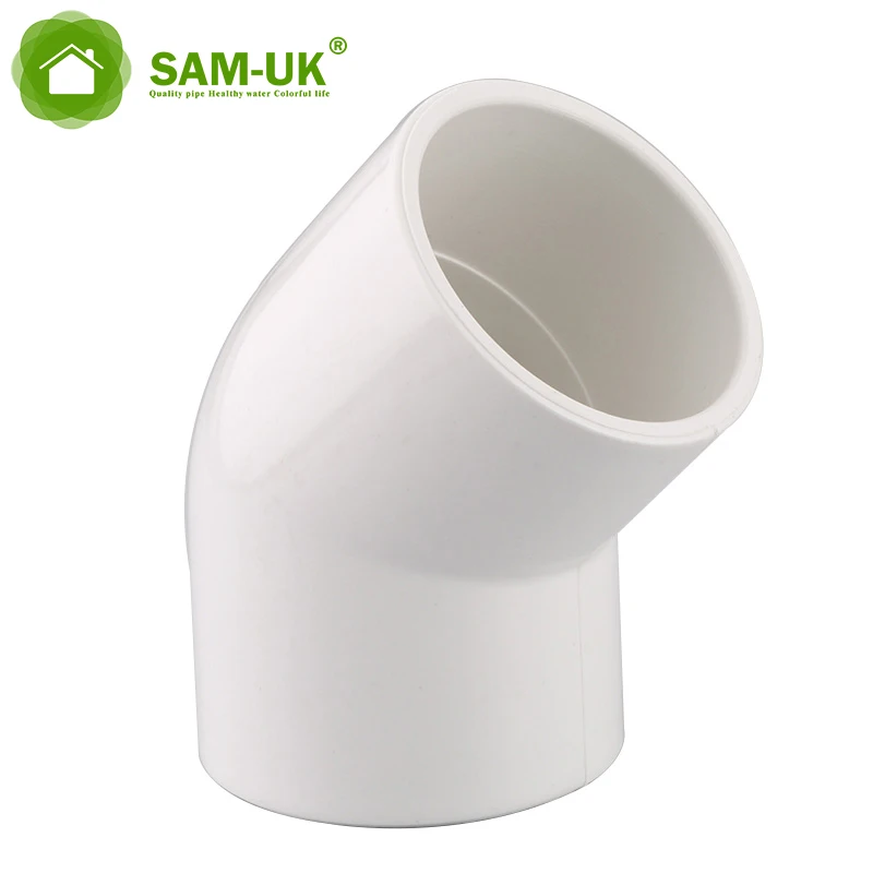 Оптовая Продажа с фабрики sch40 PVC-U 3-дюймовые трубы и фитинги серии 45 градусов локоть полипропиленовые