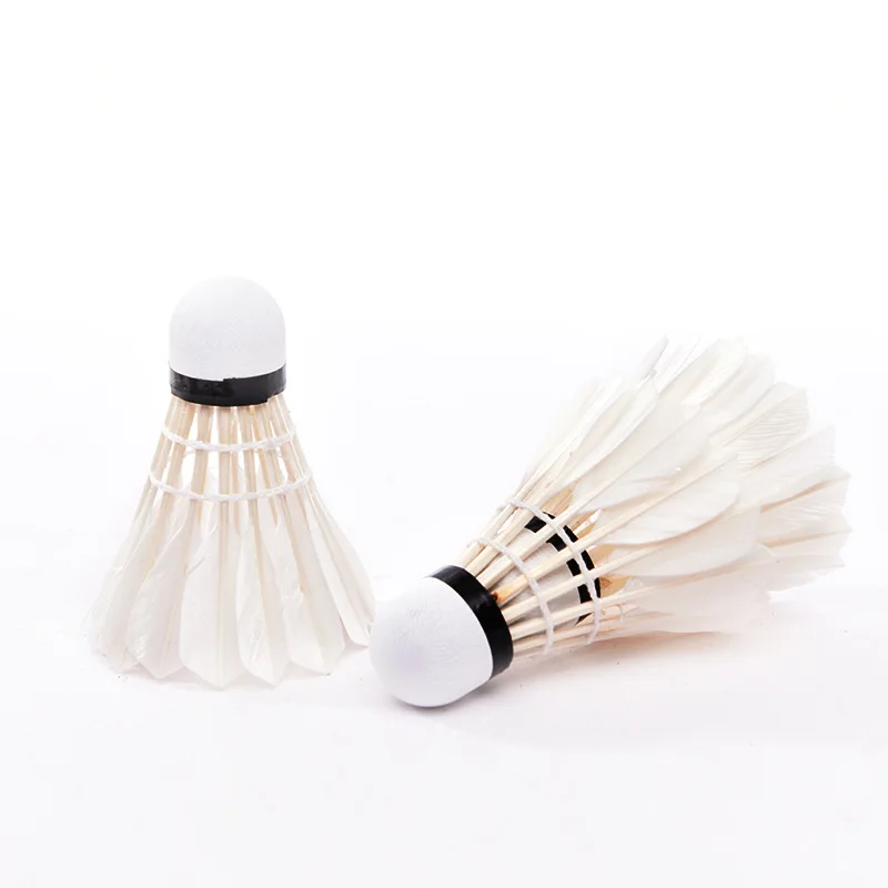 Customization Badminton White Goose Feather Shuttlecock Balls Firm High Quality Outdoors Balls for Training