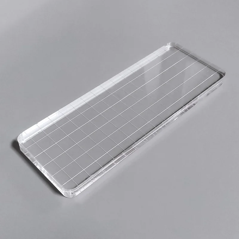 Long Acrylic Stamping Block Clear Acrylic Stamp Block with Grid Lines
