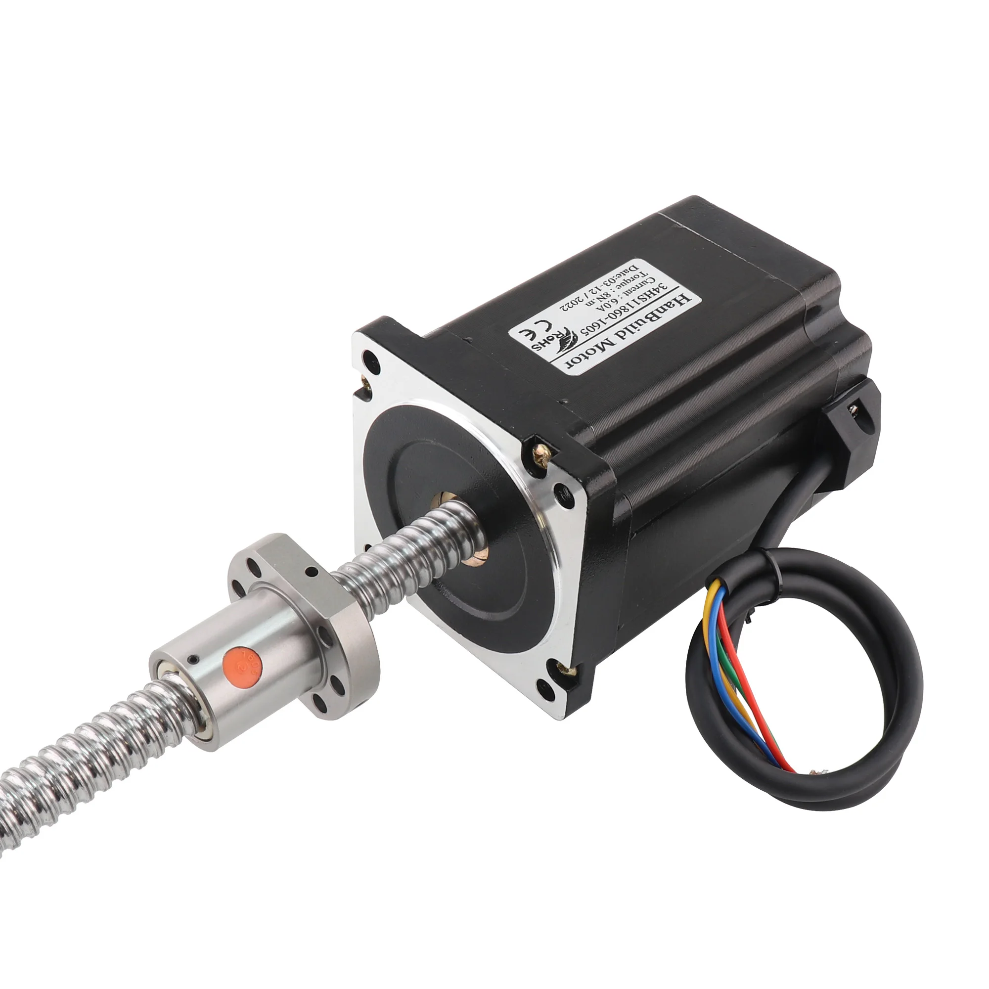 HanBuild ballscrew 34HS11860-SFU1605 ball screw for CNC milling machine  torque 8.0N.M 6.0A 300mm linear nema34 stepper motor