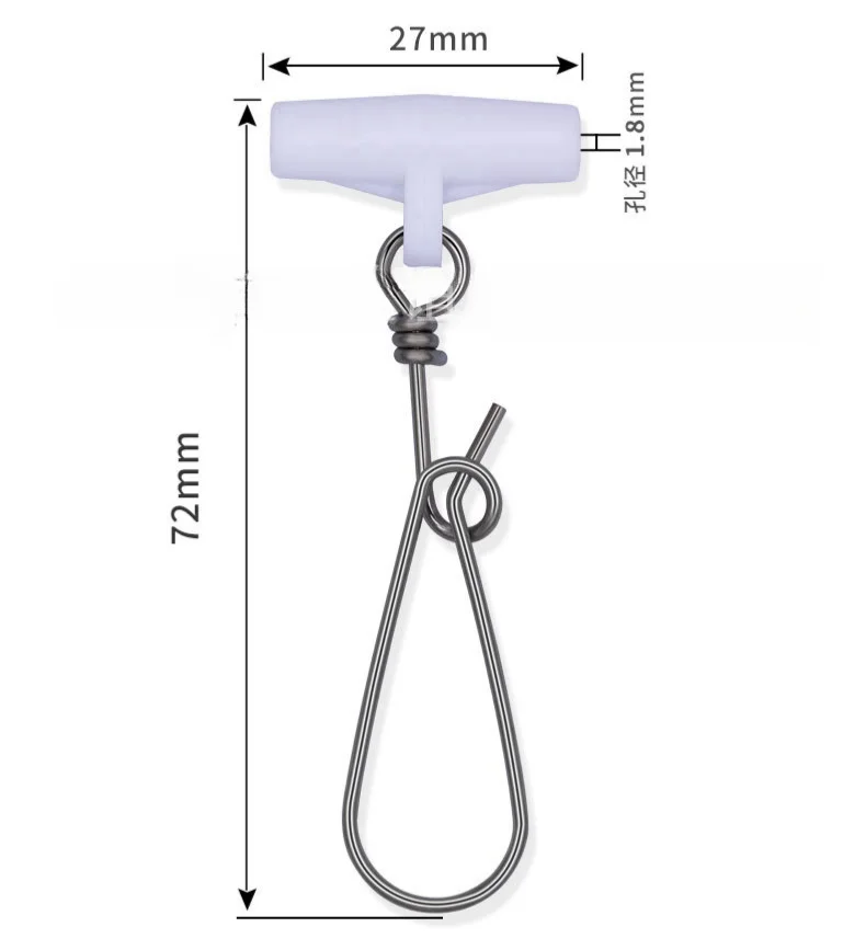 Wholesale Plastic72MM Head Swivel Hooked Snap lock fishing Sliders High-strength Sinker Slides Swivels for Braid Fishing Li