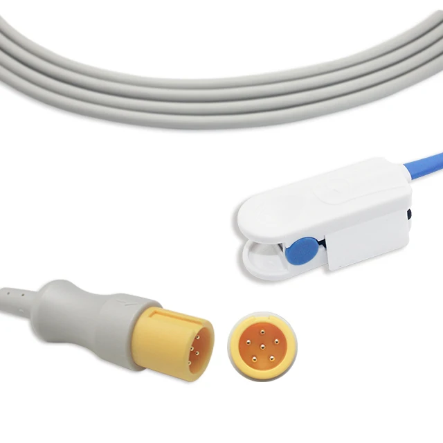 6pin Yellow Adult Finger Clip SPO2 Sensor/Probe compatible with contec cms8000/cms6000