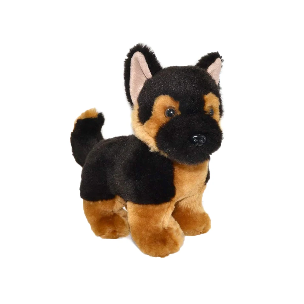ISO Certified Factory Custom Style Premium Quality Black German Shepherd Dog Stuffed Animal Plush Toys Promotional Brand Logo
