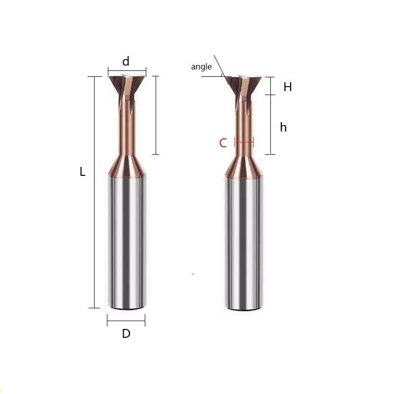 Steel used cutter milling HRC 55 Dovetail slotting cutter tungsten steel cemented carbide with coating for steel end mill