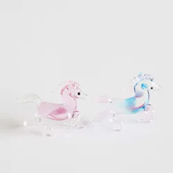 mini glass horse made by hand home decoration