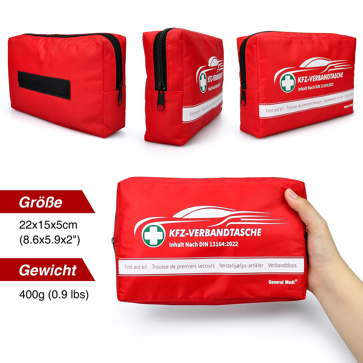 DIN 13164 Customized Design Car First Aid Kit Roadside Assistance Emergency Car Kit with Emergency Tools