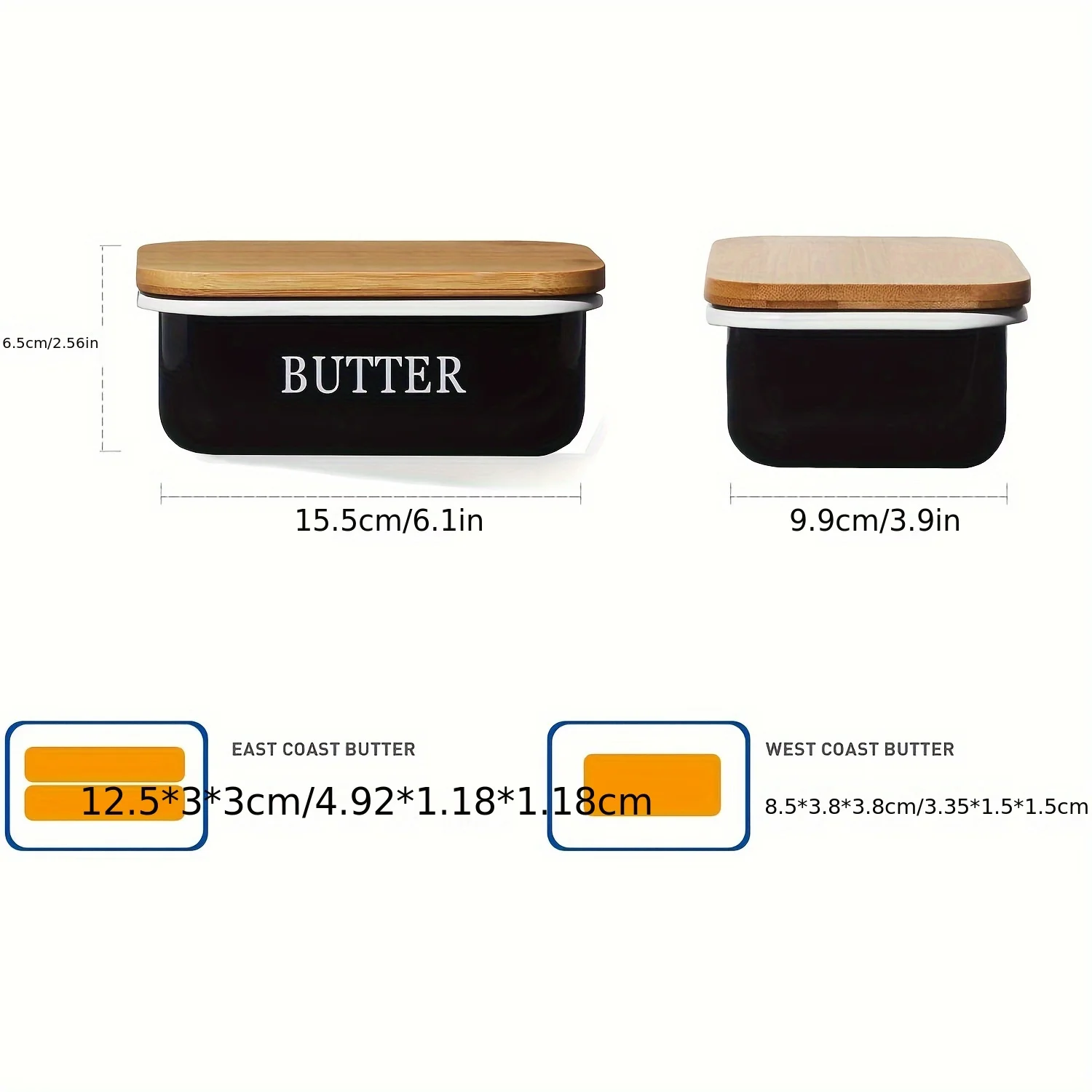 Multi-Function Butter Dish Elegant & Sustainable Bamboo Lid Butter Dishes