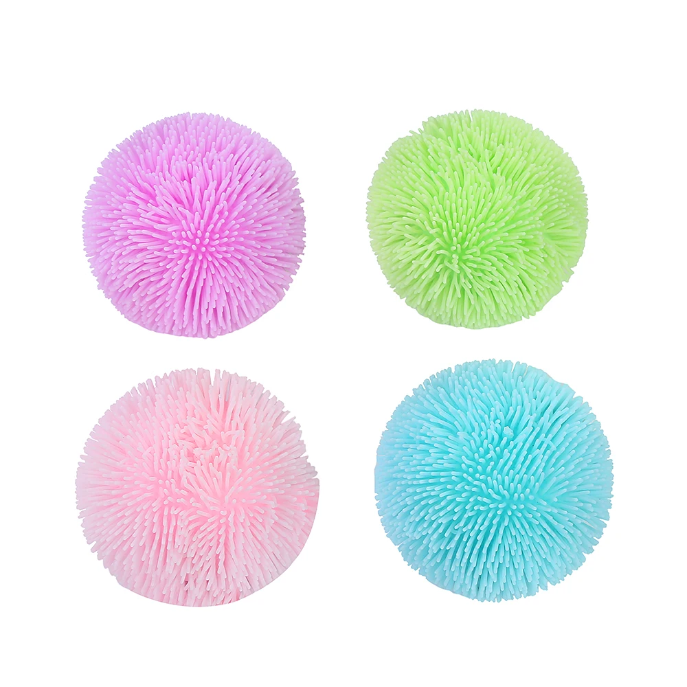 Squeeze Smile Face Yoyo Ball Toy Cute Squishy Face Flashing Yoyo Puffer Stress Ball Toy For Kids