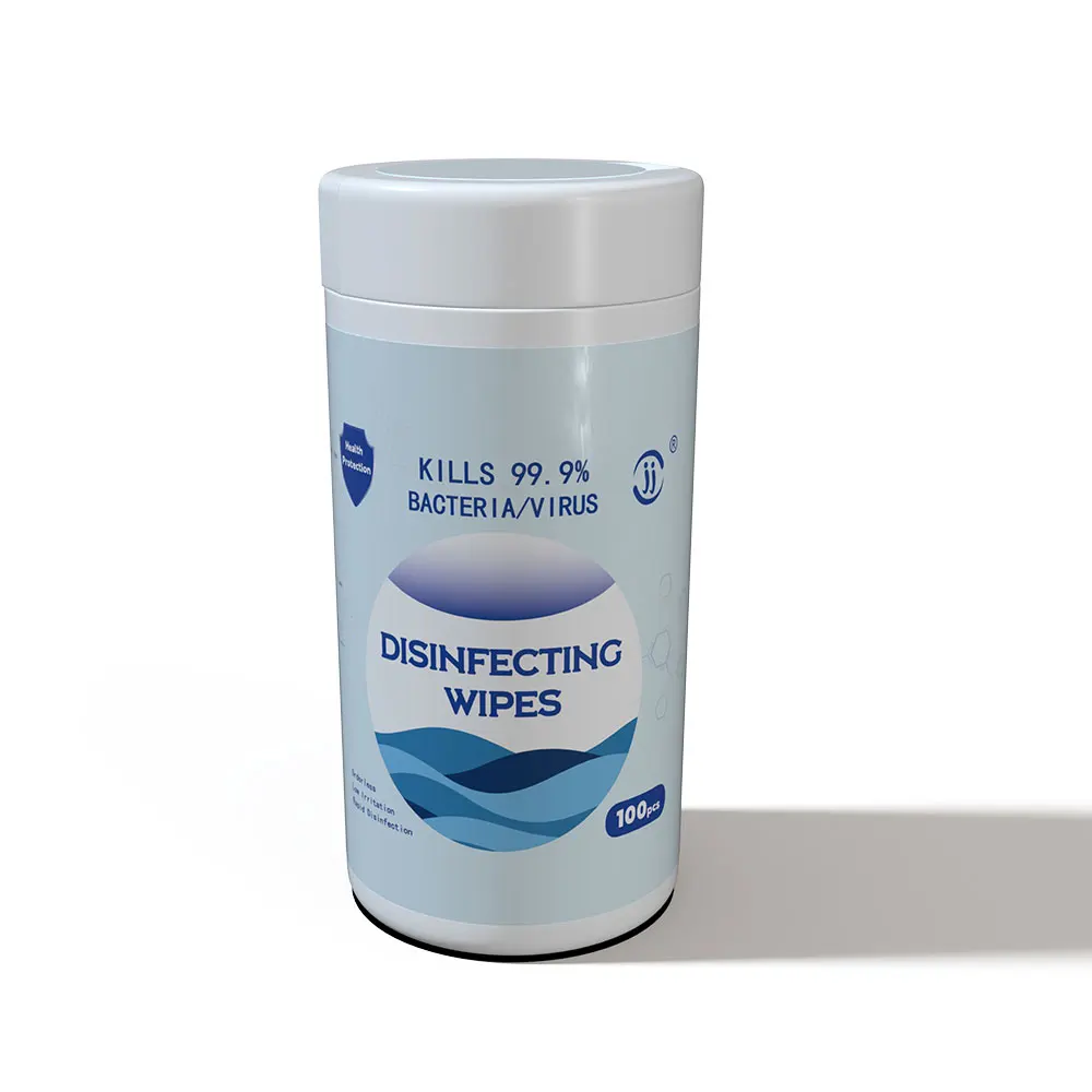 New Packaging OEM & ODM Disinfecting Wipes 100 Pcs Alcohol Wet Wipes Killing 99.9% Bacteria in Barrel