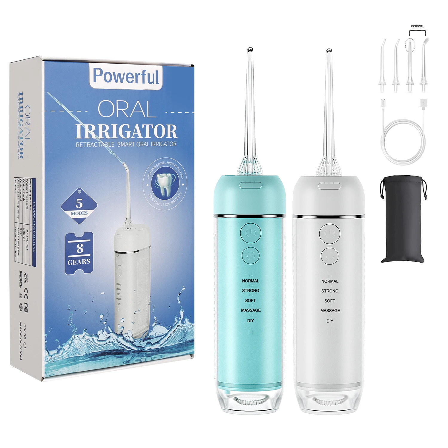 SINBOL  Usb Charged Portable Oral Irrigator Rechargeable Water Jet Flosser Waterproof Ipx7 Dental Water Flosser