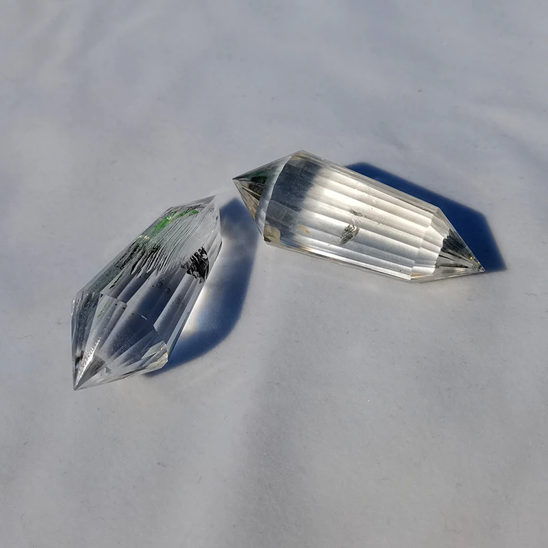 Wholesale Small Size 24 facets vogel Crystals healing crystals 24 sides clear Crystal Double Terminate Point for meditation
