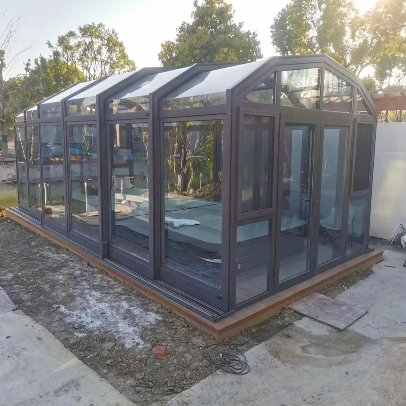 Aluminium alloy profile winter garden and glass house terrace system garden sun room