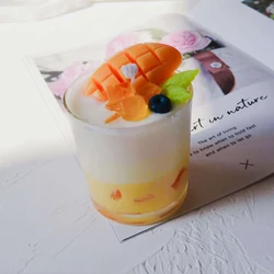 Hot sale Novelty ice Mango drink DIY soy wax scented candle for gift home decoration candle oil scents